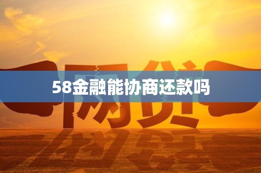 58金融能协商还款吗