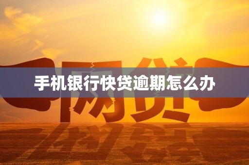 手机银行快贷逾期怎么办 手机银行快贷逾期怎么办