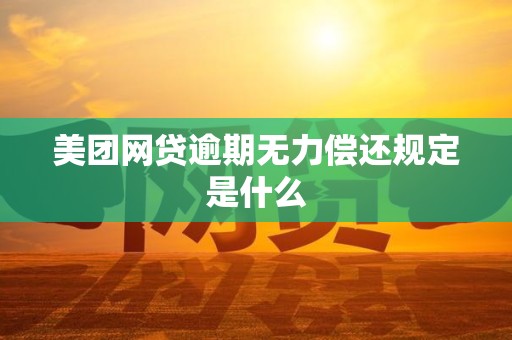 美团网贷逾期无力偿还规定是什么 美团网贷逾期无力偿还规定是什么