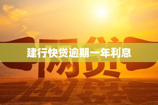 建行快贷逾期一年利息