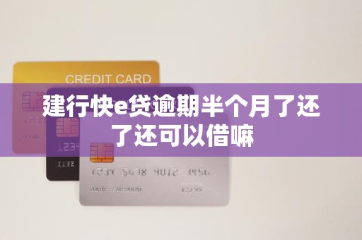 建行快e贷逾期半个月了还了还可以借嘛