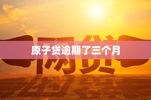 原子贷逾期了三个月 原子贷逾期了三个月