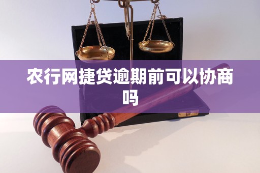 农行网捷贷逾期前可以协商吗