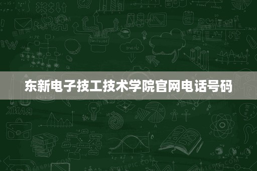 东新电子技工技术学院官网电话号码 东新电子技工技术学院官网电话号码