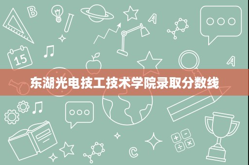 东湖光电技工技术学院录取分数线 东湖光电技工技术学院录取分数线