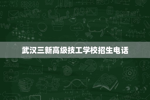 武汉三新高级技工学校招生电话 武汉三新高级技工学校招生电话