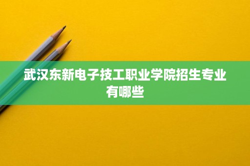 武汉东新电子技工职业学院招生专业有哪些