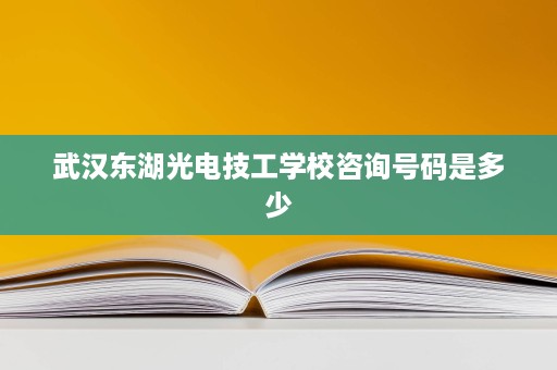 武汉东湖光电技工学校咨询号码是多少