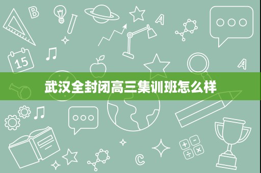武汉全封闭高三集训班怎么样 武汉全封闭高三集训班怎么样