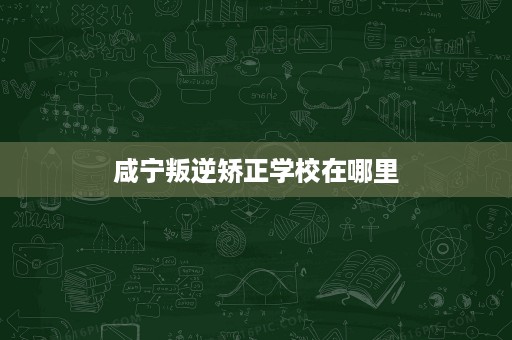 咸宁叛逆矫正学校在哪里 咸宁叛逆矫正学校在哪里