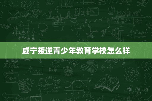 咸宁叛逆青少年教育学校怎么样 咸宁叛逆青少年教育学校怎么样