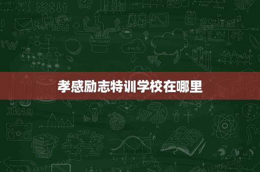 孝感励志特训学校在哪里 孝感励志特训学校在哪里