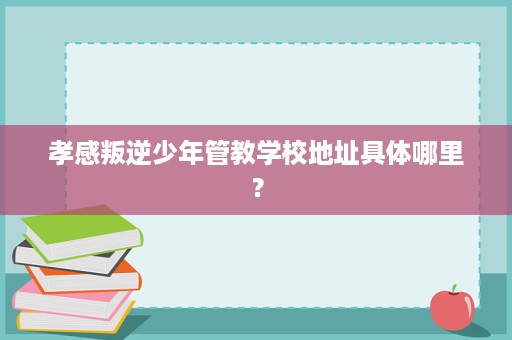 孝感叛逆少年管教学校地址具体哪里？