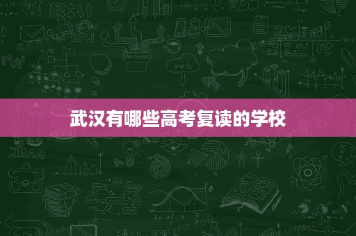 武汉有哪些高考复读的学校