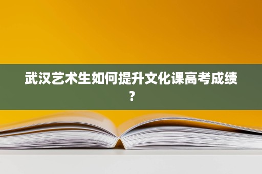 武汉艺术生如何提升文化课高考成绩？