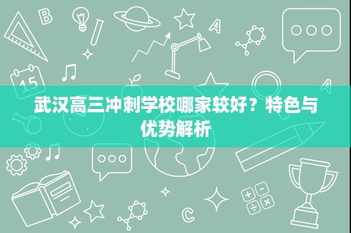 武汉高三冲刺学校哪家较好?特色与优势解析 武汉高三冲刺学校哪家较好?特色与优势解析