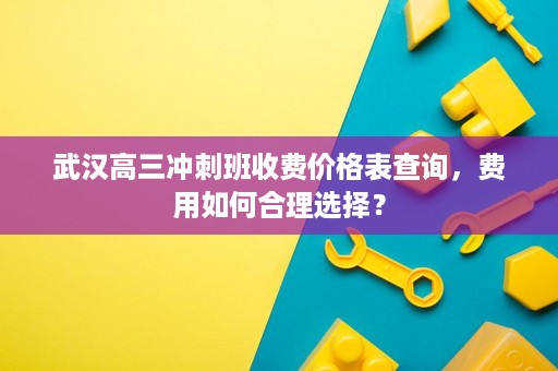 武汉高三冲刺班收费价格表查询,费用如何合理选择? 武汉高三冲刺班收费价格表查询,费用如何合理选择?