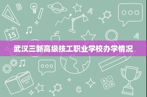武汉三新高级技工职业学校办学情况 武汉三新高级技工职业学校办学情况