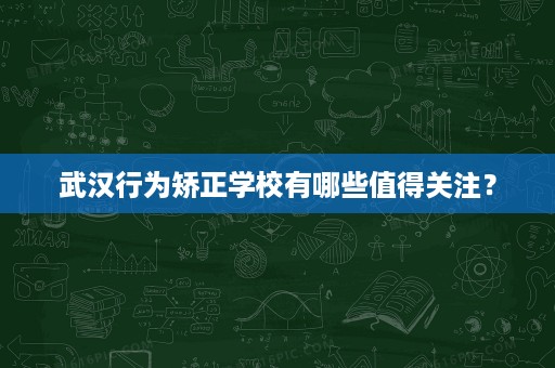 武汉行为矫正学校有哪些值得关注? 武汉行为矫正学校有哪些值得关注?