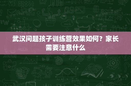 武汉问题孩子训练营效果如何?家长需要注意什么 武汉问题孩子训练营效果如何?家长需要注意什么