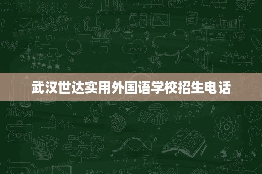 武汉世达实用外国语学校招生电话