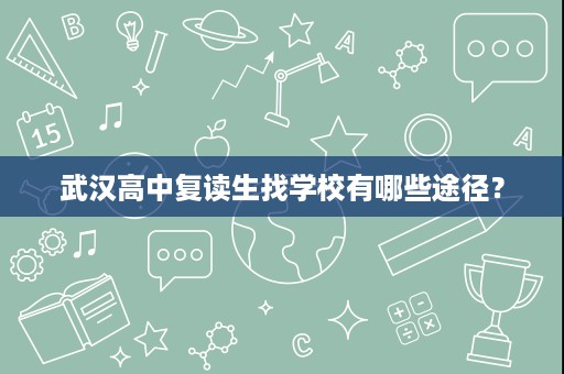 武汉高中复读生找学校有哪些途径? 武汉高中复读生找学校有哪些途径?