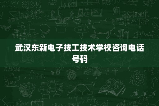 武汉东新电子技工技术学校咨询电话号码 武汉东新电子技工技术学校咨询电话号码