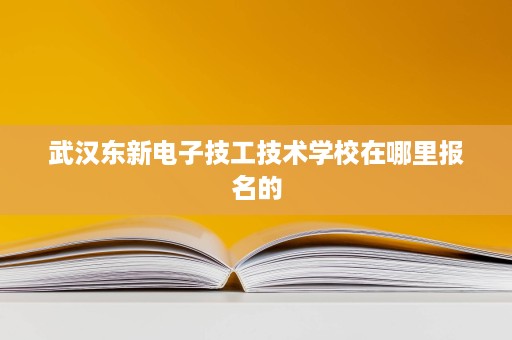 武汉东新电子技工技术学校在哪里报名的