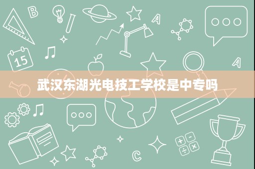 武汉东湖光电技工学校是中专吗 武汉东湖光电技工学校是中专吗