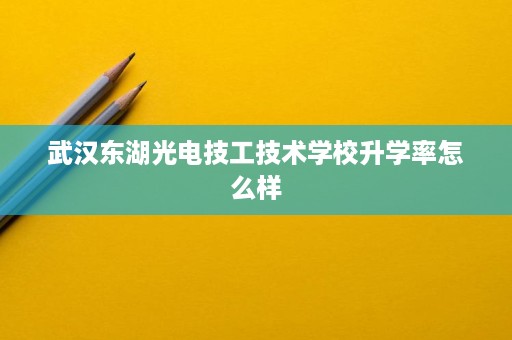 武汉东湖光电技工技术学校升学率怎么样 武汉东湖光电技工技术学校升学率怎么样