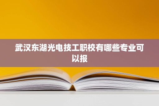 武汉东湖光电技工职校有哪些专业可以报 武汉东湖光电技工职校有哪些专业可以报