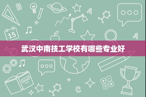 武汉中南技工学校有哪些专业好 武汉中南技工学校有哪些专业好