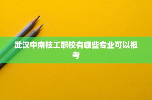 武汉中南技工职校有哪些专业可以报考