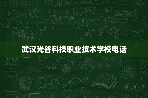 武汉光谷科技职业技术学校电话