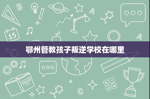 鄂州管教孩子叛逆学校在哪里