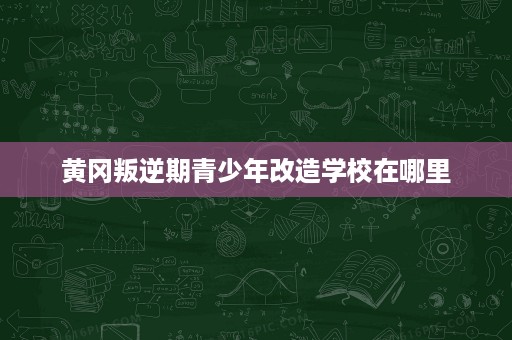 黄冈叛逆期青少年改造学校在哪里