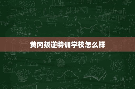 黄冈叛逆特训学校怎么样