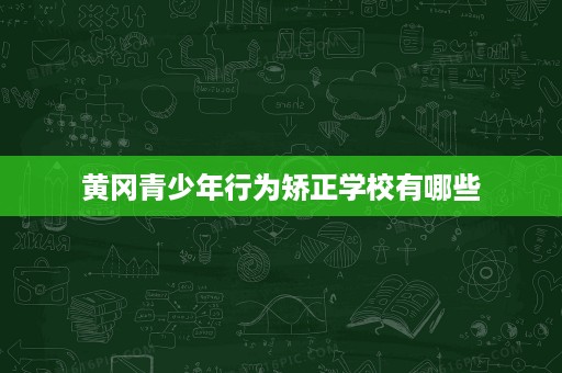 黄冈青少年行为矫正学校有哪些