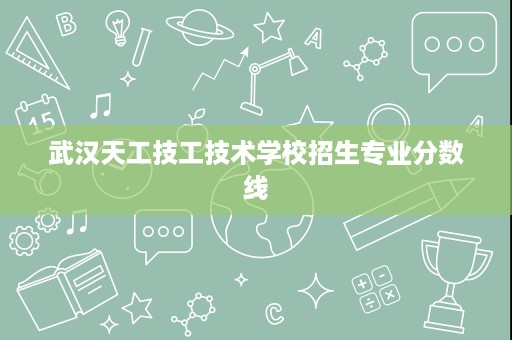 武汉天工技工技术学校招生专业分数线
