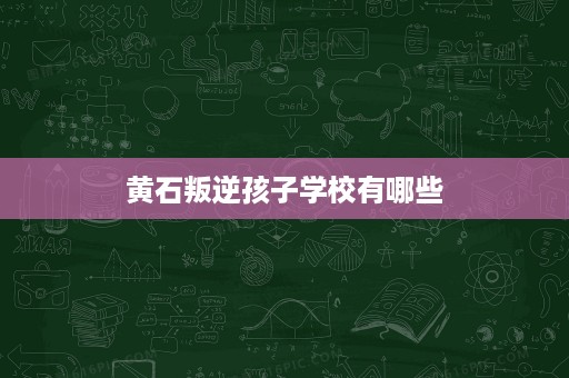 黄石叛逆孩子学校有哪些