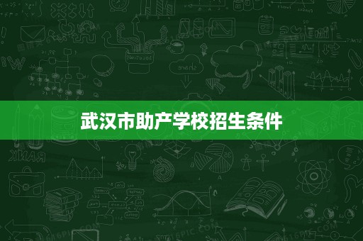 武汉市助产学校招生条件