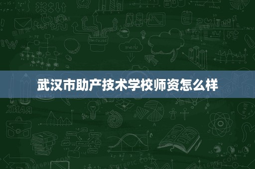 武汉市助产技术学校师资怎么样