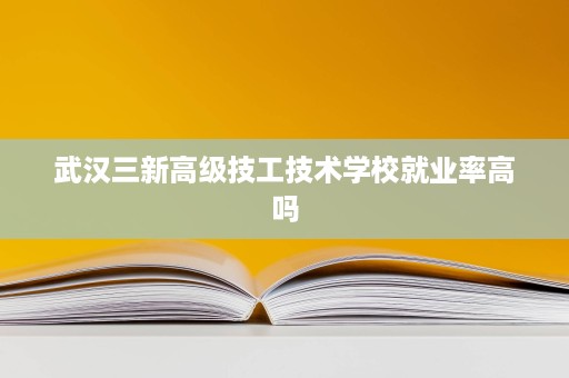 武汉三新高级技工技术学校就业率高吗