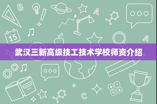 武汉三新高级技工技术学校师资介绍