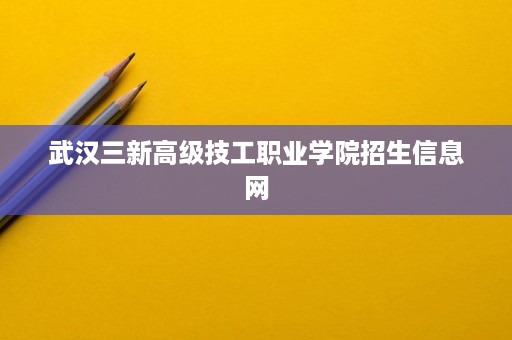 武汉三新高级技工职业学院招生信息网