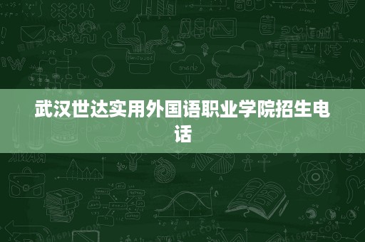 武汉世达实用外国语职业学院招生电话