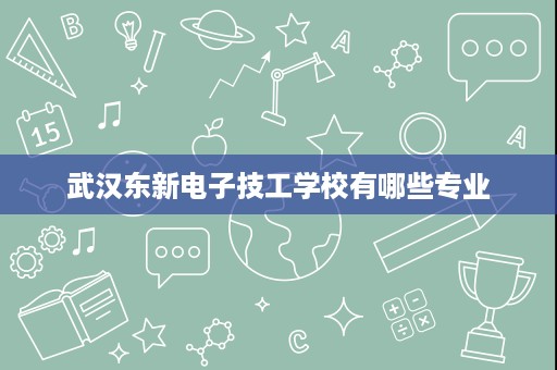 武汉东新电子技工学校有哪些专业