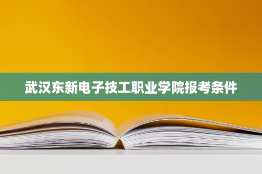 武汉东新电子技工职业学院报考条件