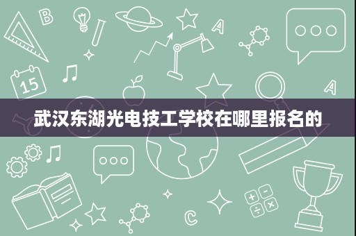 武汉东湖光电技工学校在哪里报名的