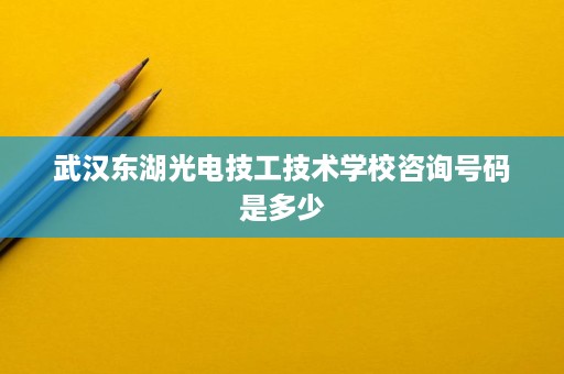 武汉东湖光电技工技术学校咨询号码是多少